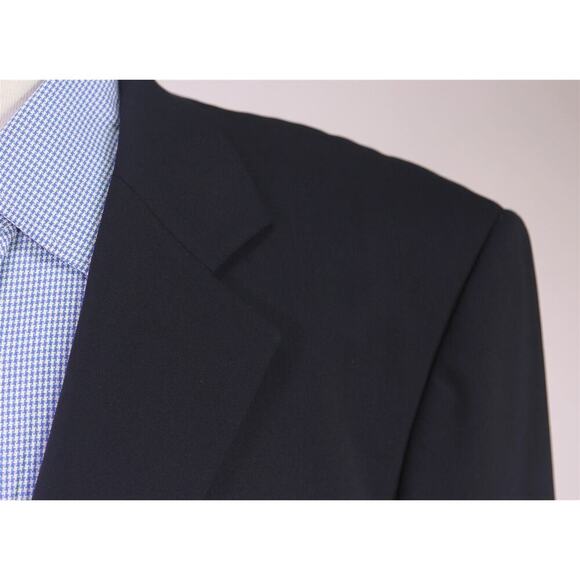 John Varvatos Solid Black Wool Stretch 2-Btn Blazer Jacket 42L - Picture 4 of 9